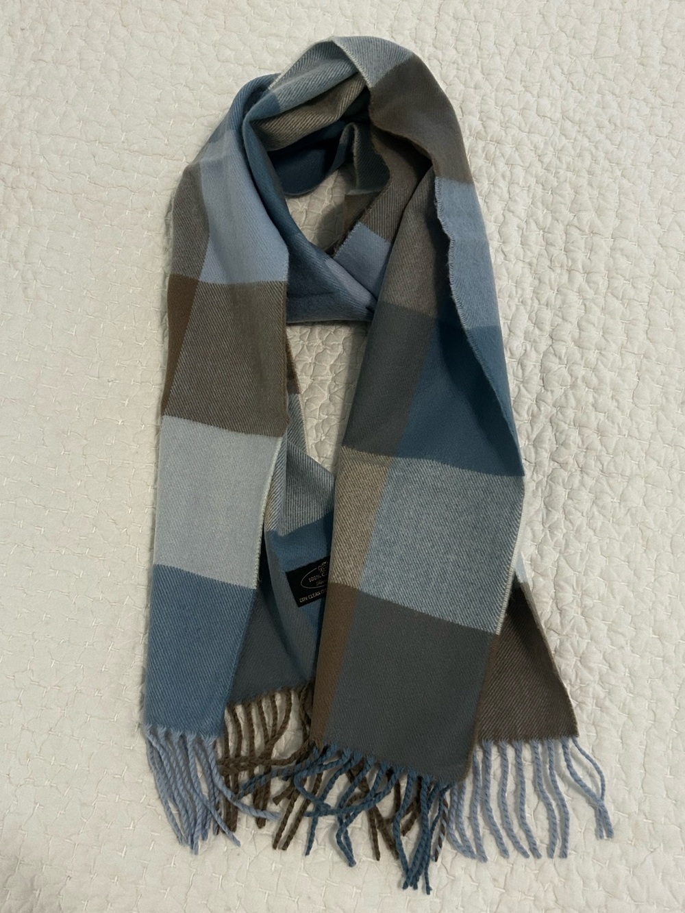Plaid Cashmere Scarf - 65” X 11 ½”